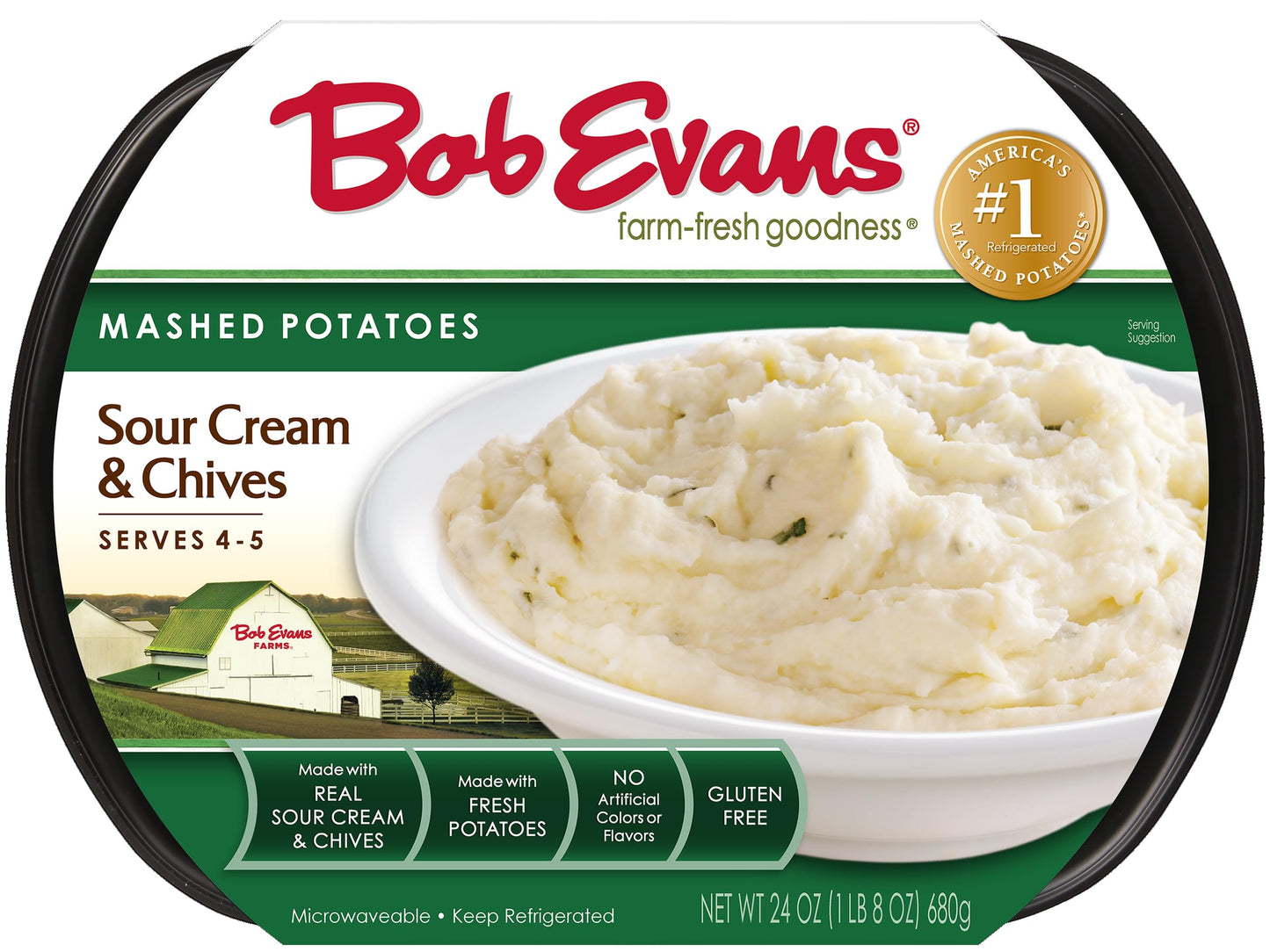 Bob Evans, Sour Cream & Chives Mashed Potatoes, 24 oz