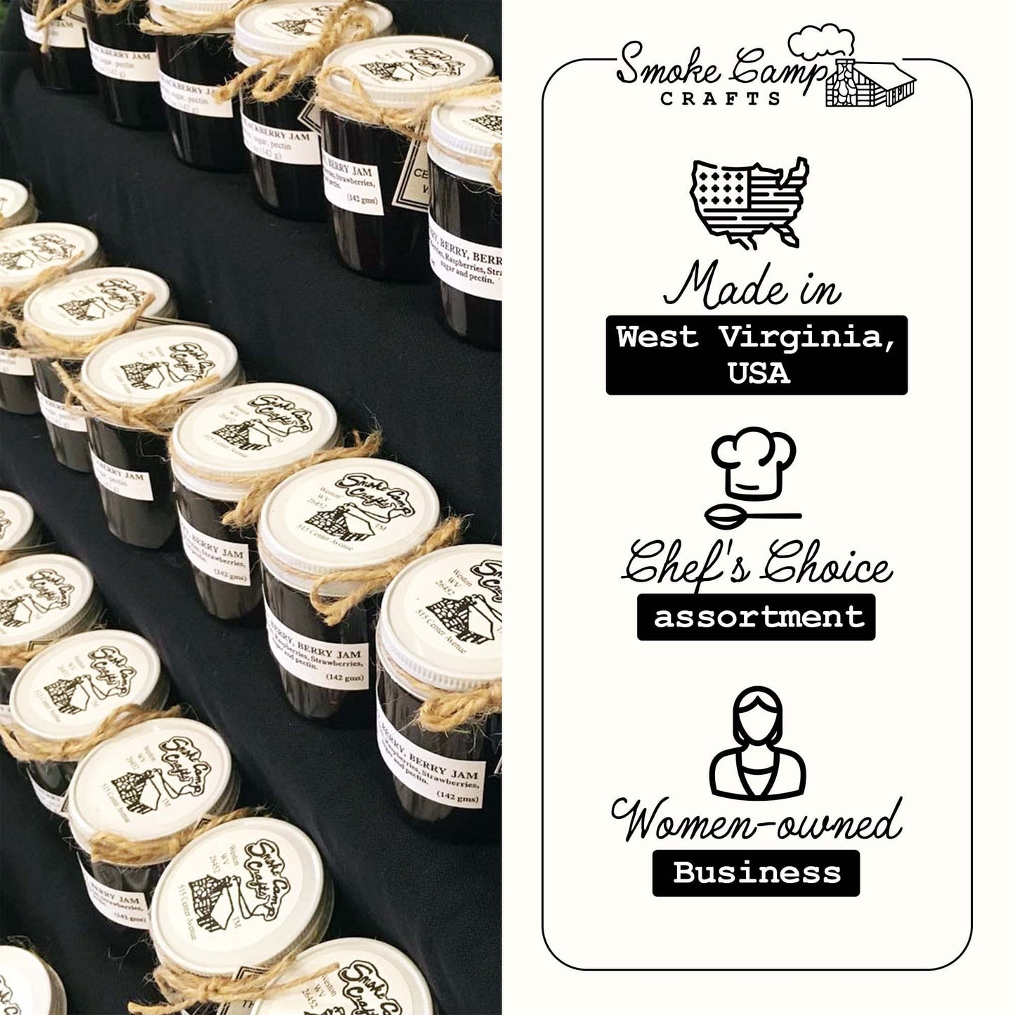 Smoke Camp Crafts - Dandelion Blossom Jelly, Gourmet Low Sugar Jelly, Homemade & All Natural Preserves, Small Jelly Jar, Vegan H