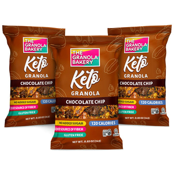 Tgb Chocolate Chip Granola Bites, Keto Snack, No Added Sugar, Gluten Free, Good Source Of Fiber, 0.85Oz Bag (Pack Of 6)