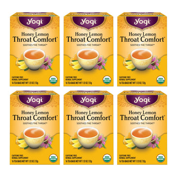 Yogi Tea - Honey Lemon Throat Comfort (6 Pack) - Soothes the Throat - 96 Tea Bags