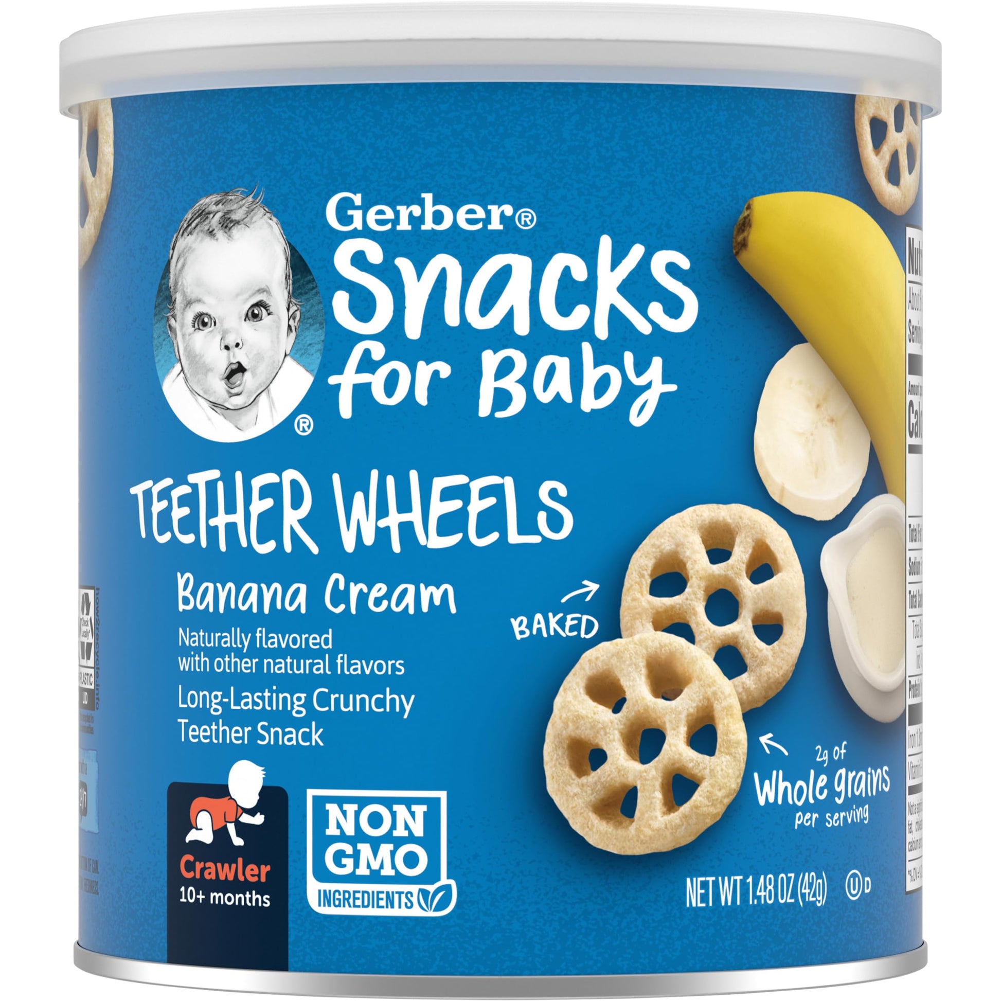 Gerber Snacks for Baby Teether Wheels, Banana Cream, 1.48 Ounce (Pack of 6)