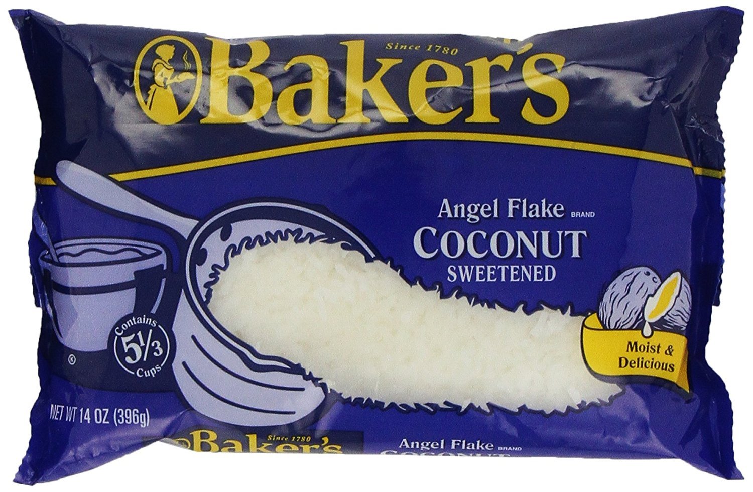 Bakers Sweetened Angel Flake Coconut (14 oz Bags, Pack of 10)