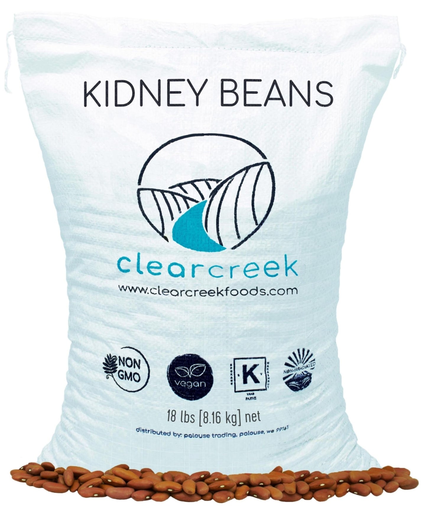Certified Glyphosate Residue Free Kidney Beans Grown In Washington | 18 Lbs | Non-Gmo | Kosher | Vegan | Non-Irradiated