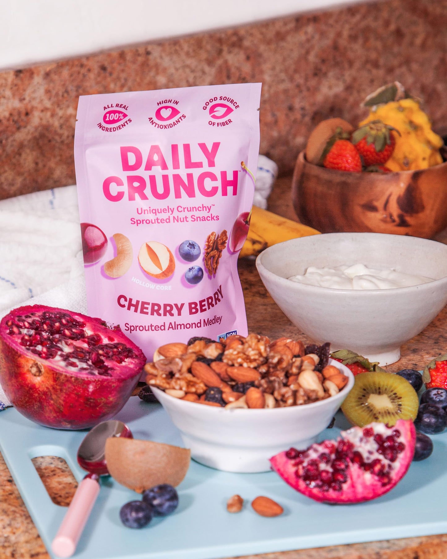 Daily Crunch Sprouted Almonds, 5 Ounce Resealable Bags (Family Pack, 5 Pack) (Packaging May Vary, Contains: Original Sprouted, C