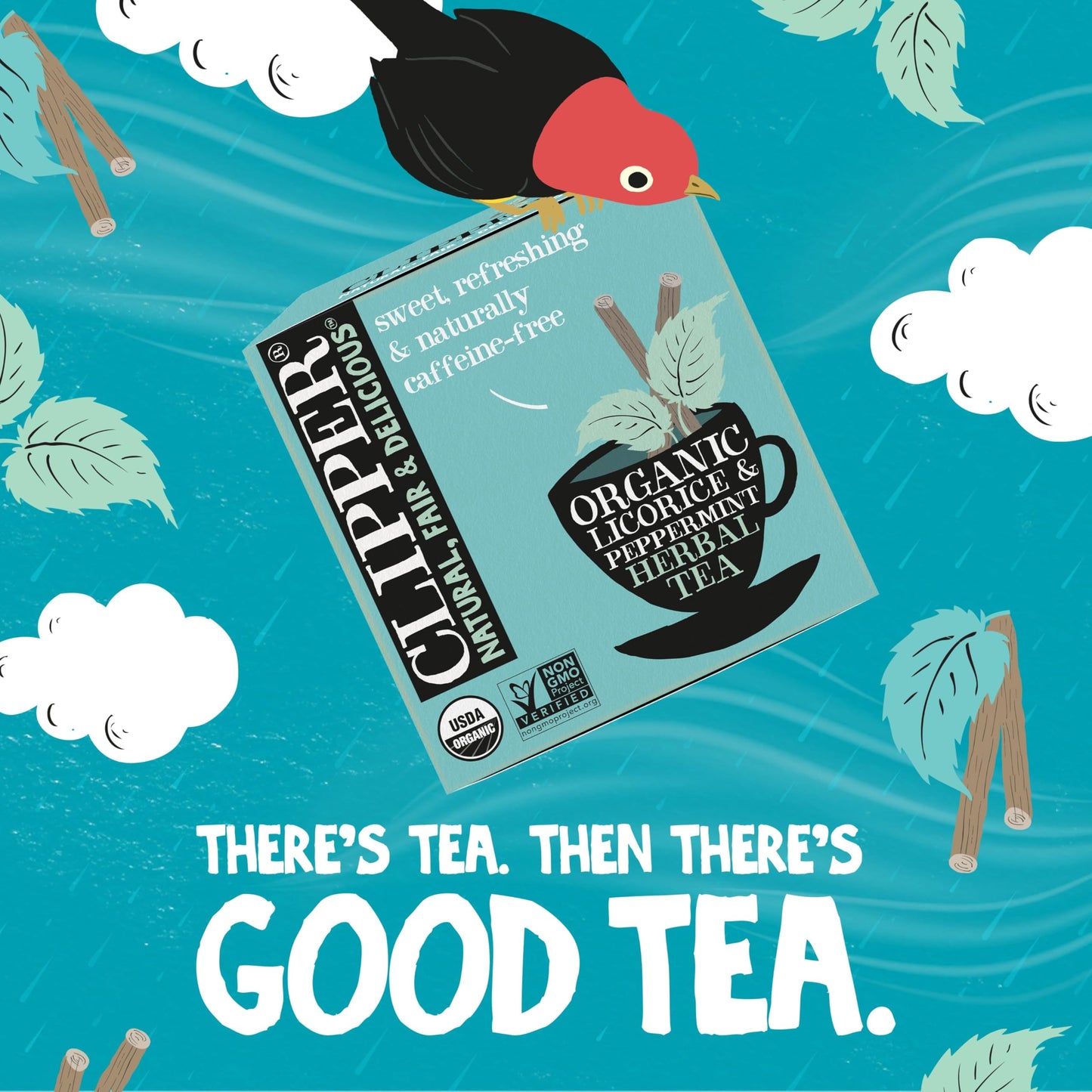 Clipper Tea Peppermint & Licorice Teabags - Caffeine Free, USDA Organic, 200 Count, Great Hot or Iced