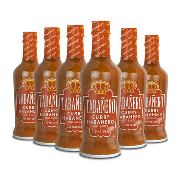 Curry Habanero Hot Sauce By Taba   Ero, All Natural, Gluten Free, Low Sodium, Vegan, Kosher, Made In The Usa, 6-Pack, 8 Oz. Hot