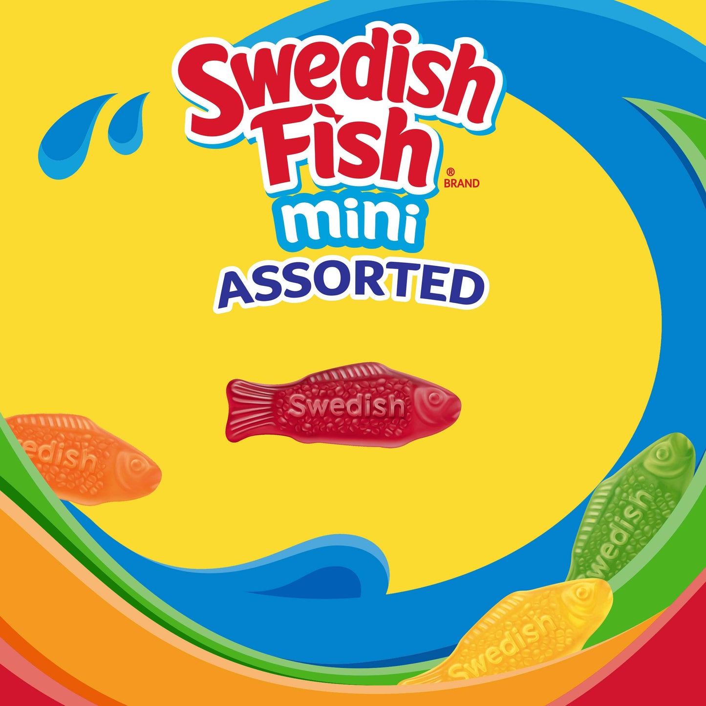 Swedish Fish Mini Assorted Soft & Chewy Candy, Family Size, 1.9 Lb