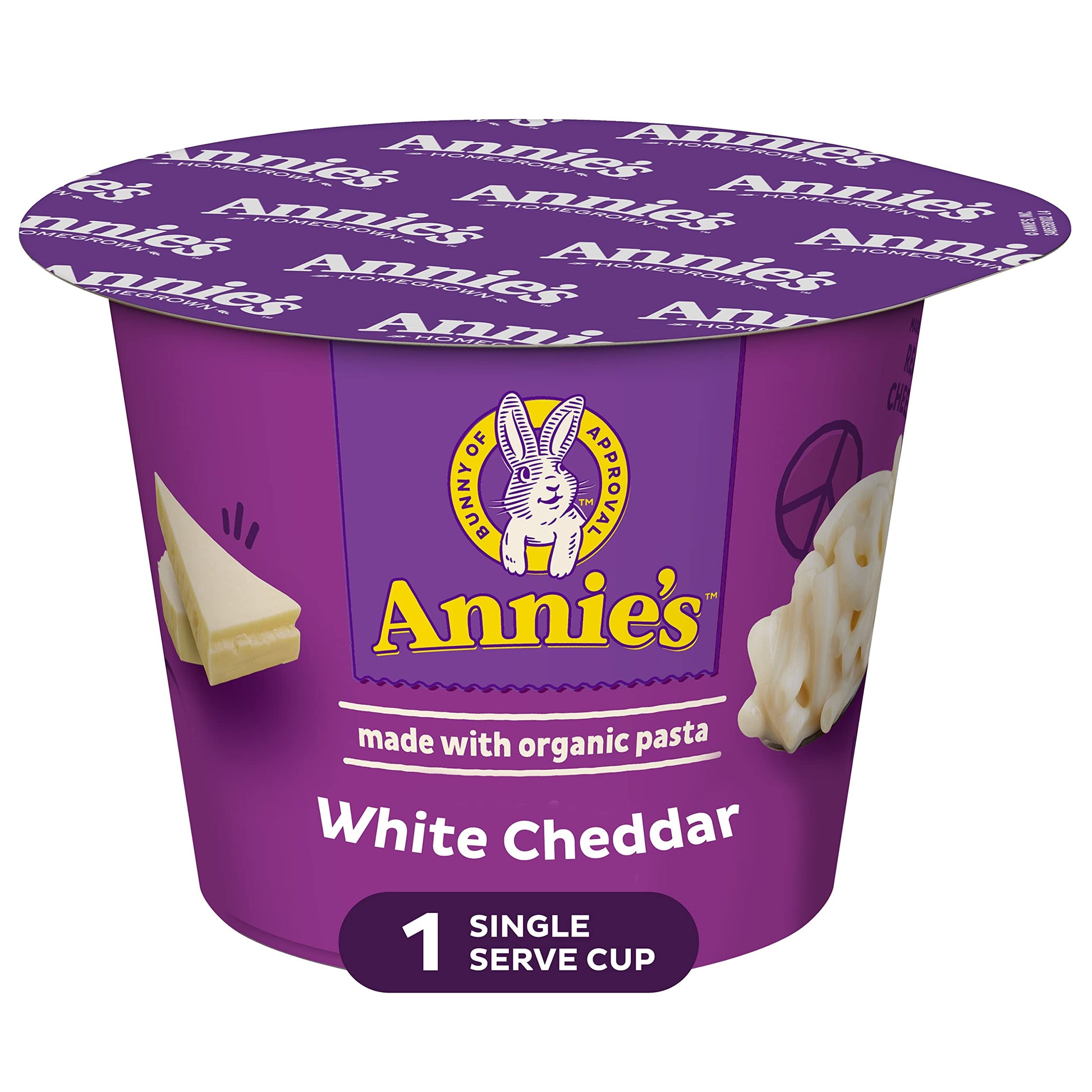 AnnieAs White cheddar Microwave Mac & cheese with Organic Pasta Single Serve Macaroni & cheese cup 2.01 OZ