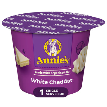 AnnieAs White cheddar Microwave Mac & cheese with Organic Pasta Single Serve Macaroni & cheese cup 2.01 OZ