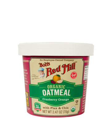 Bob'S Red Mill Organic Oat Cup, Cranberry Orange, 1 Cup (Pack Of 12)- Non Gmo, Whole Grain, Kosher