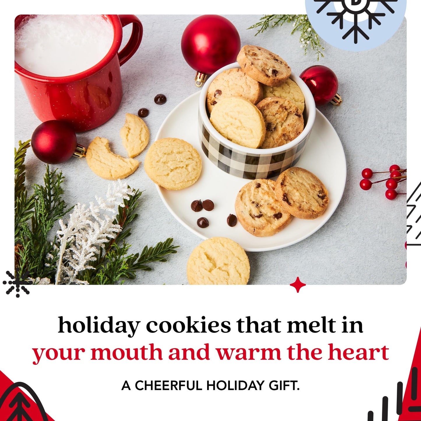 David’S Cookies Shortbread Cookies In Happy Holidays Gift Tin – Festive Holiday Cookie Sampler Gift Box For Christmas & Family Gatherings – Mini Scottish Butter And Chocolate Chip Shortbread