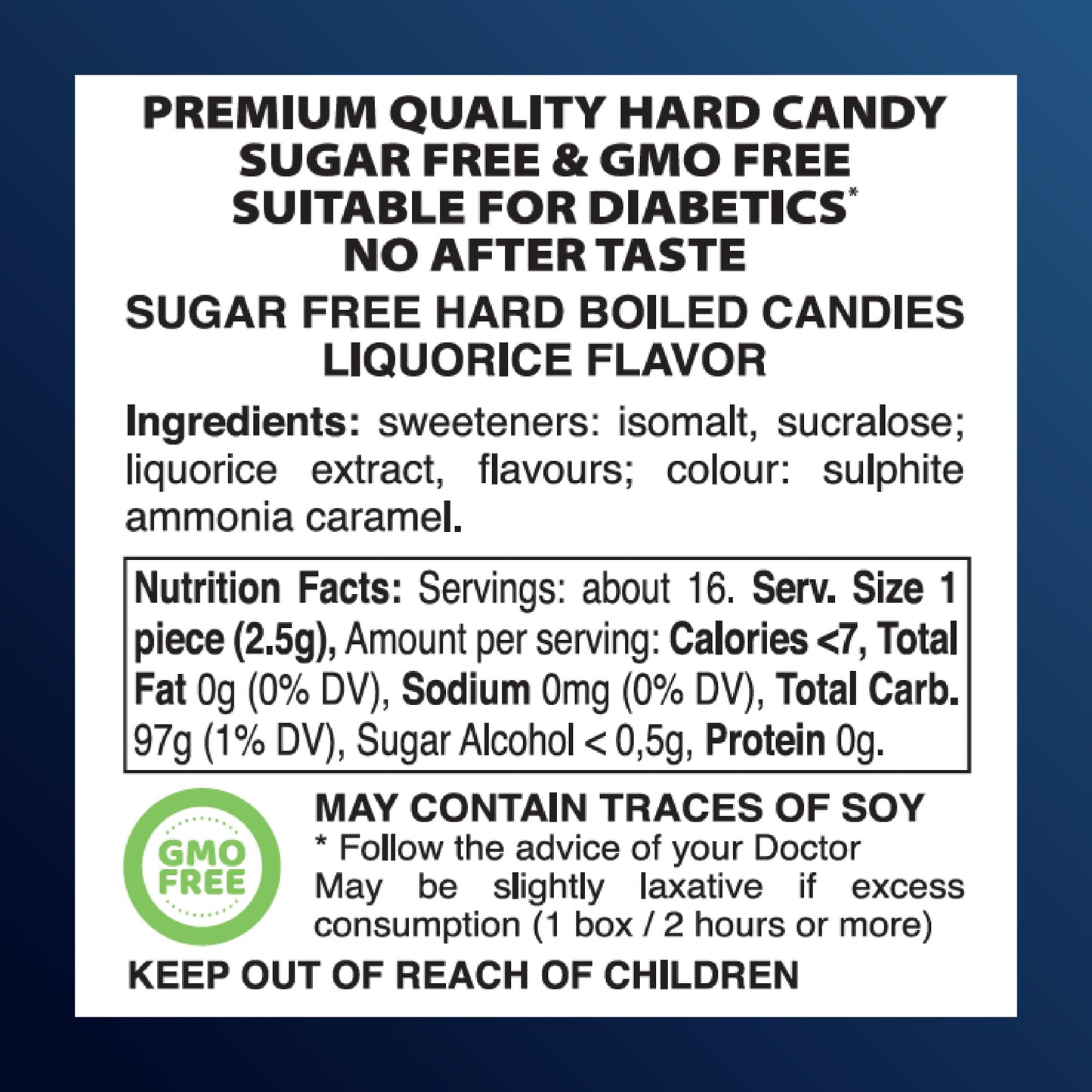Swiss Imports Sugar Free Bonbons Hard Candy Drops, Licorice, 1.4 Oz/40G Box, 9 Pack