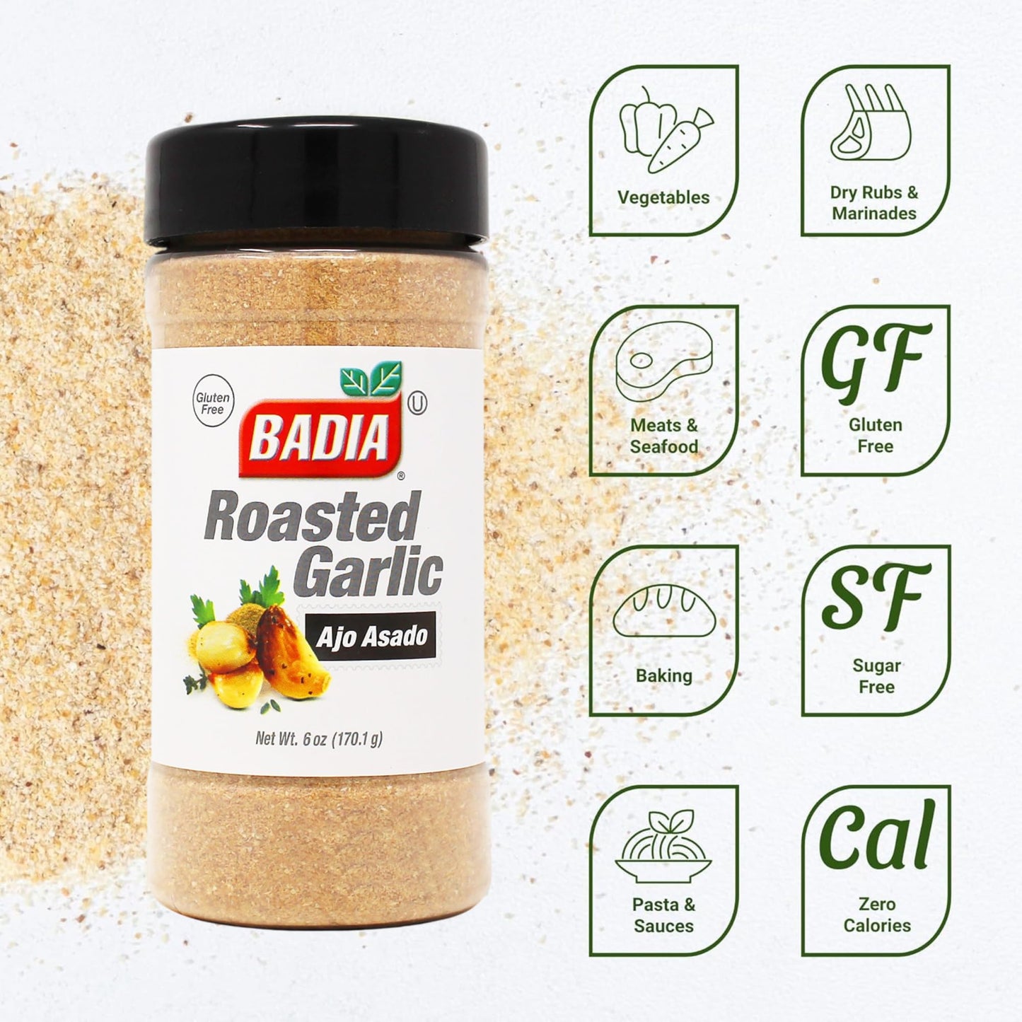6 Oz-Roasted Garlic Ground Powder / Ajo Asado En Polvo Molido Kosher
