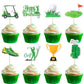 32 Pcs Golf Cupcake Toppers Trophy Lawn Golf Shoes Bag Ball Carts Cupcake Picks For Golf Sports Player Theme Baby Shower Kids Bi