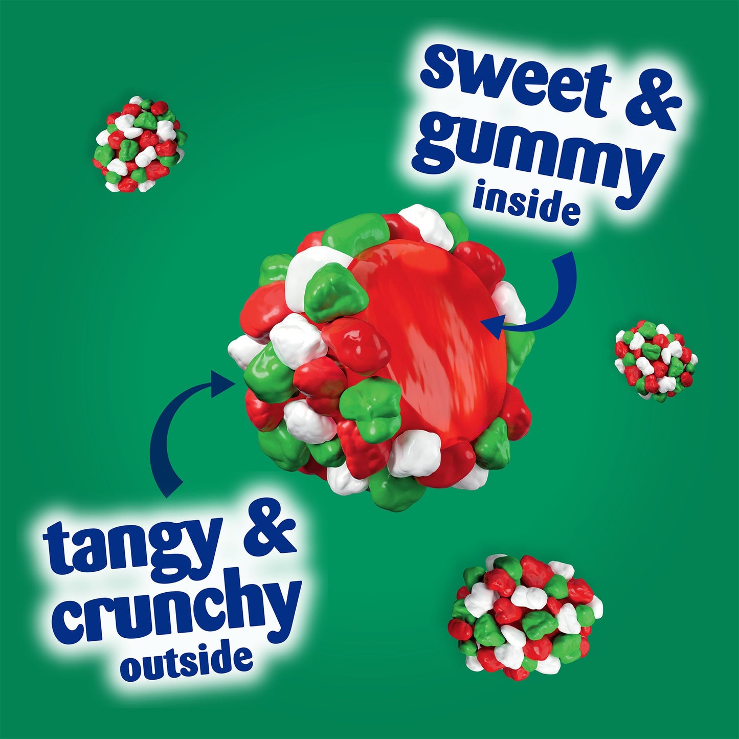 Nerds Frosty Gummy Clusters Share Pouch, Christmas Candy, Red and Green Gummy Candies, 3 oz