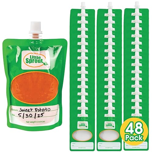 Disposable 6Oz Baby Food Storage Pouch Containers, 24 Pk- Write What You Want Squeezable Pouches- Make Homemade Organic Food For
