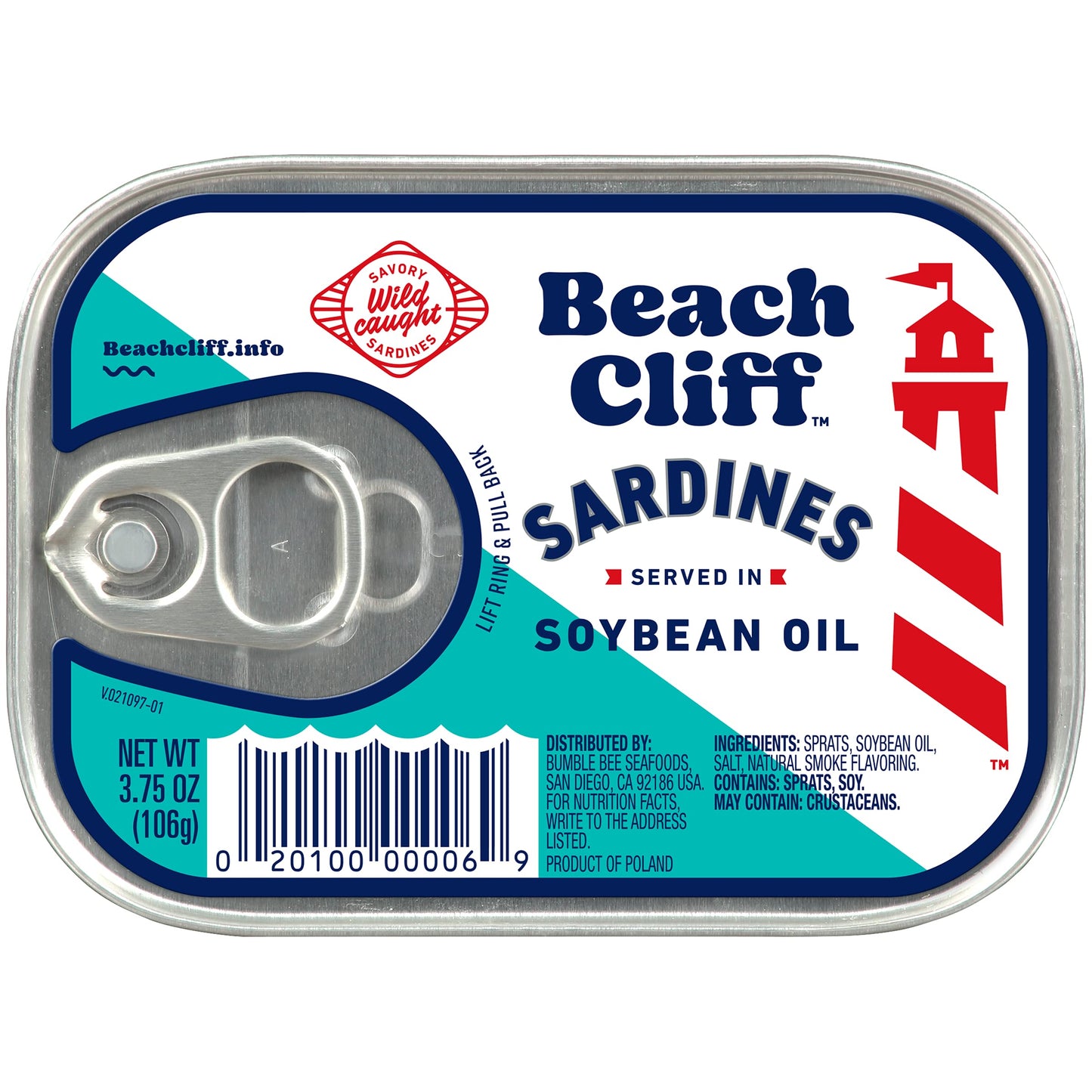 Beach Cliff Wild Caught Sardines In Soybean Oil, 3.75 Oz Can (Pack Of 12) - 14G Protein Per Serving - Gluten Free, Keto Friendly - Great For Pasta & Seafood Recipes