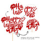 Rssta i Valentine’s Day Cake Topper, Glitter Love Heart Lips, Cupids Arrow, Red, Model XM232-red