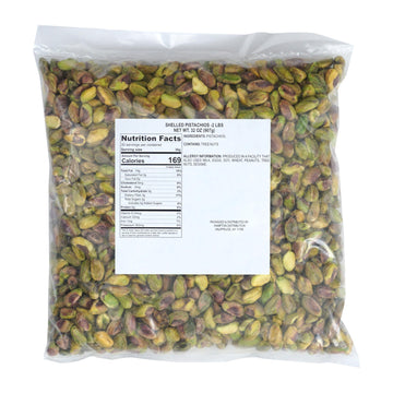 Pistachios Shelled Raw Unsalted, 2 Pound Bag, No Shell Pistachio Nuts 32 Ounce Bulk Bag