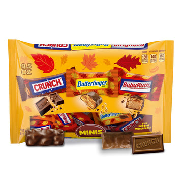 Butterfinger, CRUNCH and Baby Ruth Minis, Assorted Candy Bars, Great for Gifting and Sharing, Bulk Variety Pack, 9.5 oz