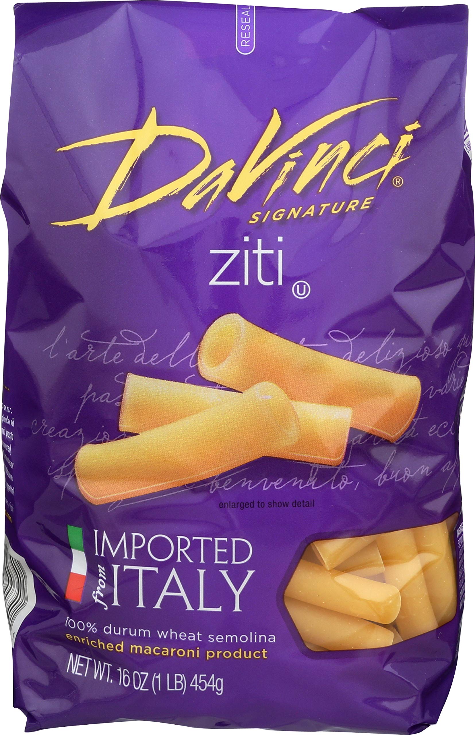 Davinci Signature, Cut Ziti, 16 Ounce Resealable Bags (Pack Of 12)