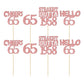 Gyufise 24Pcs Cheers to 65 Years Birthday Cupcake Toppers Glitter Sixty-five Straight Outta 1958 Cupcake Picks Happy 65th Cake D
