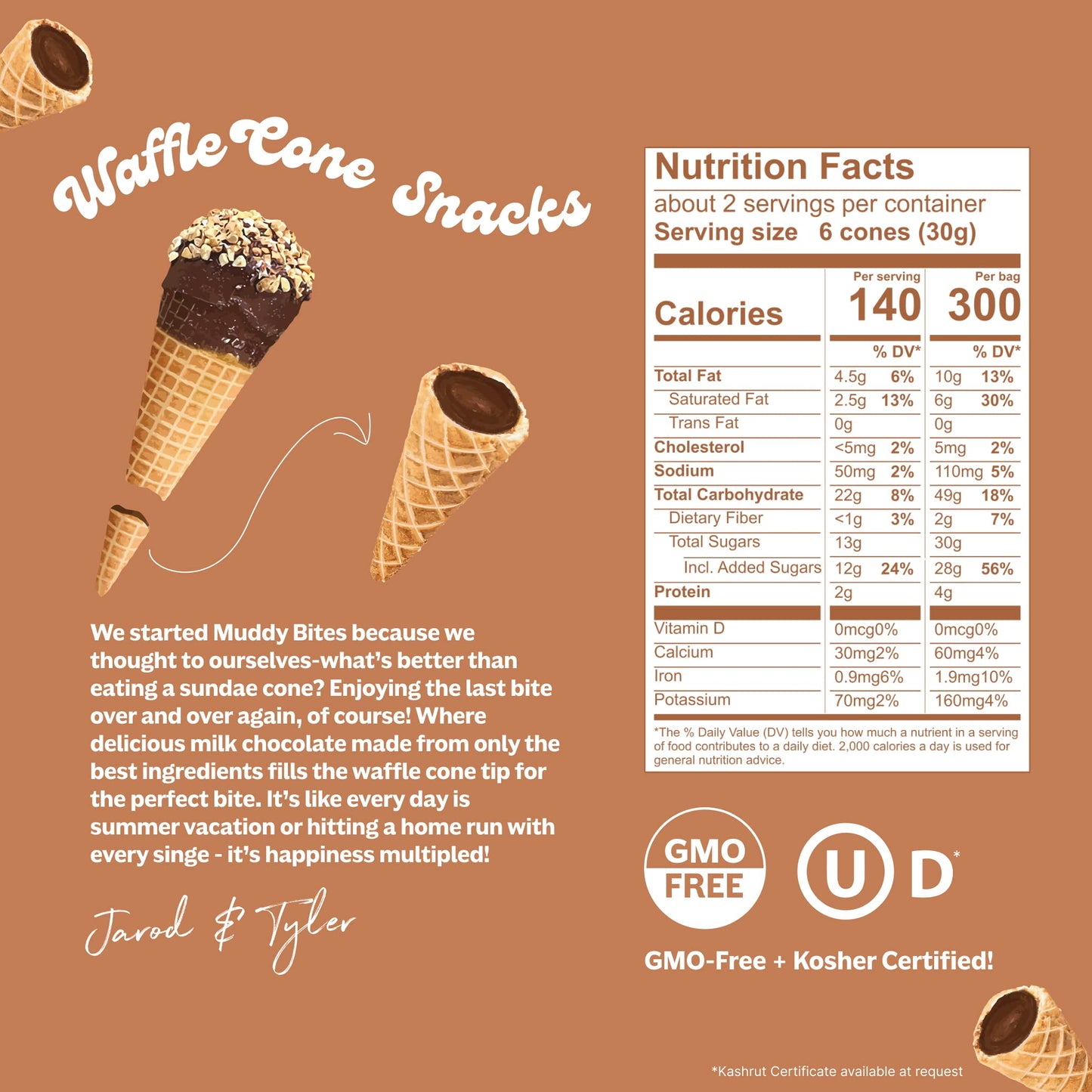 Muddy Bites chocolate Filled Bite Size Waffle cone Snack