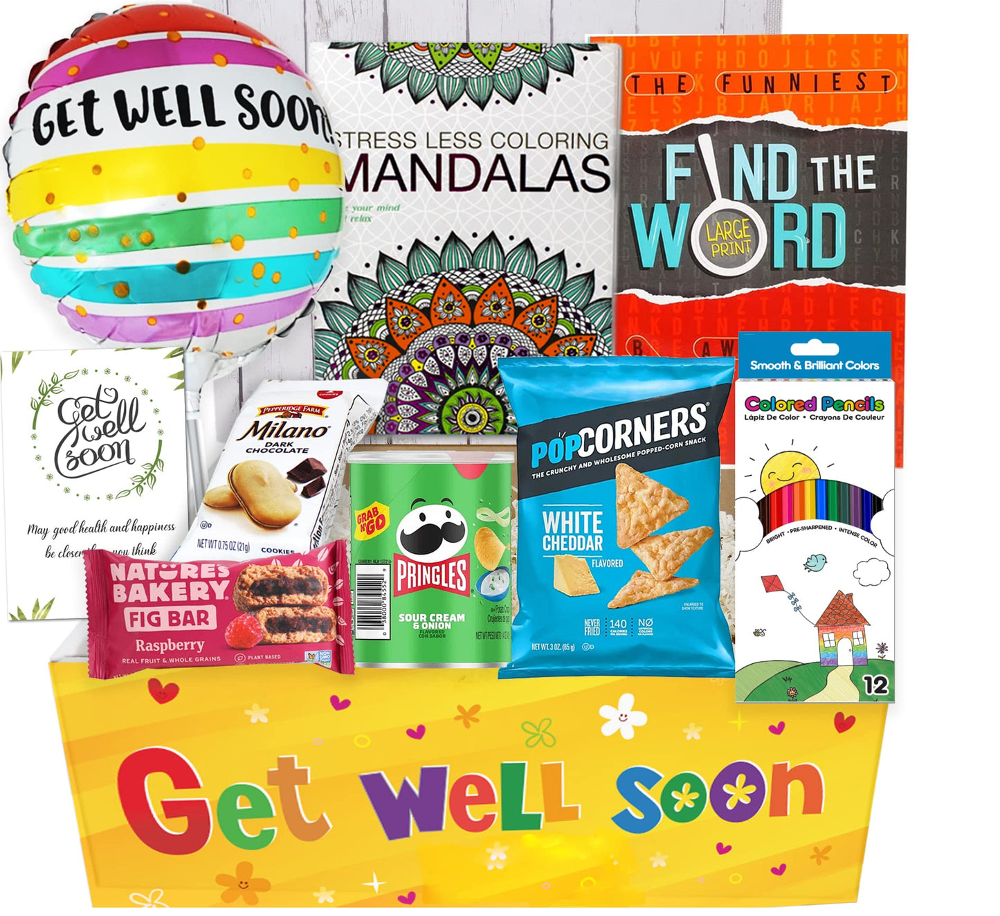 GET WELL GIFT Basket, package for Adults or kids Men, women, boy or girl Care package, Feel better soon for home or hospital, af