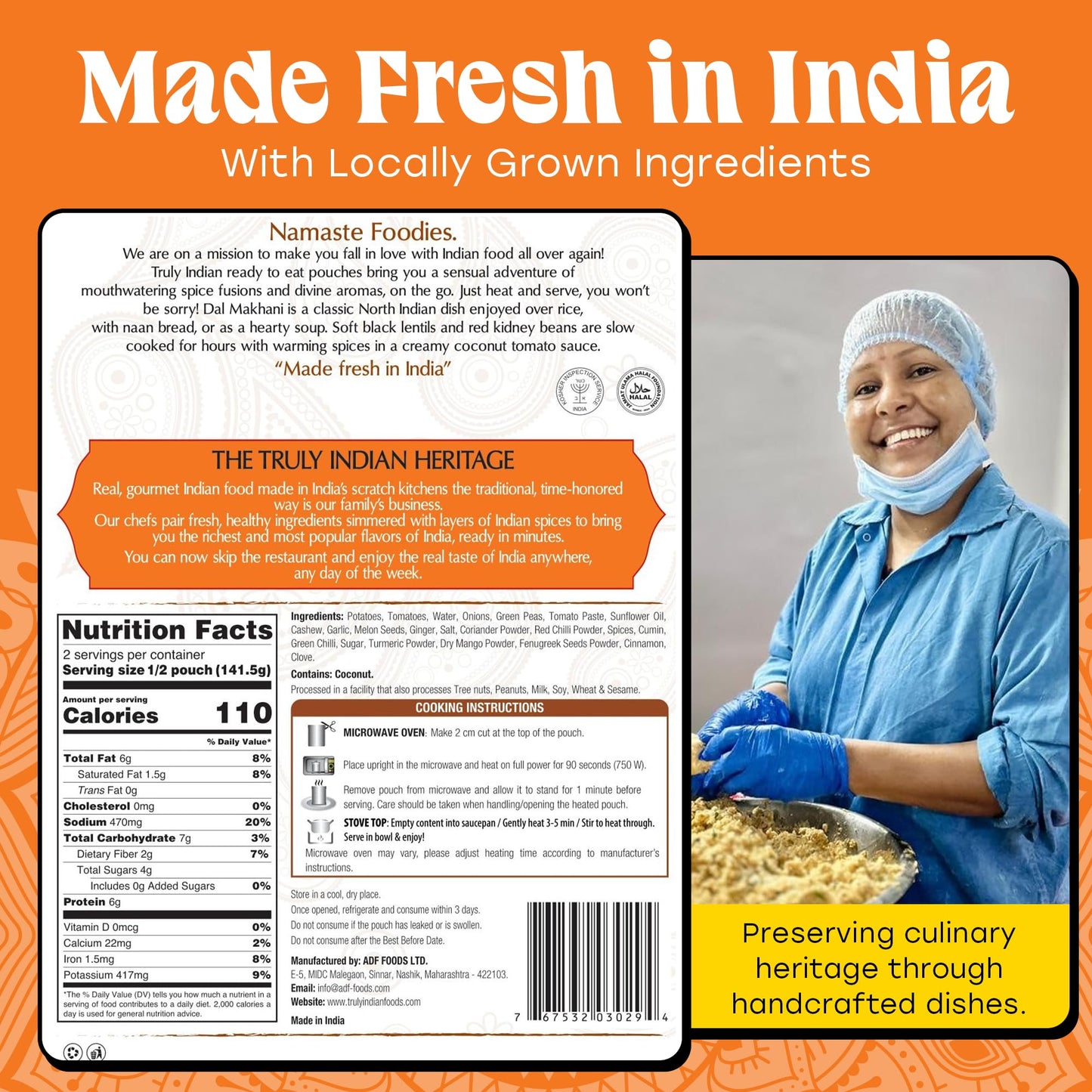 Truly Indian Spiced Lentil & Bean Chili, 10 Ounce, Vegan, Ready to Eat, Traditional Indian Food