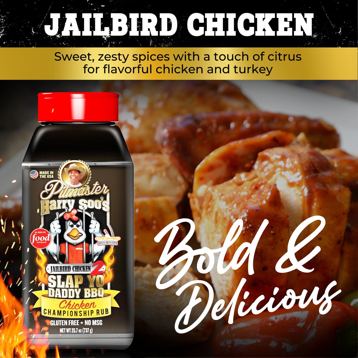 Slap Yo Daddy BBQ Rub Seasoning - Award-Winning Chicken Rub - 26 oz - Gluten-Free, No MSG