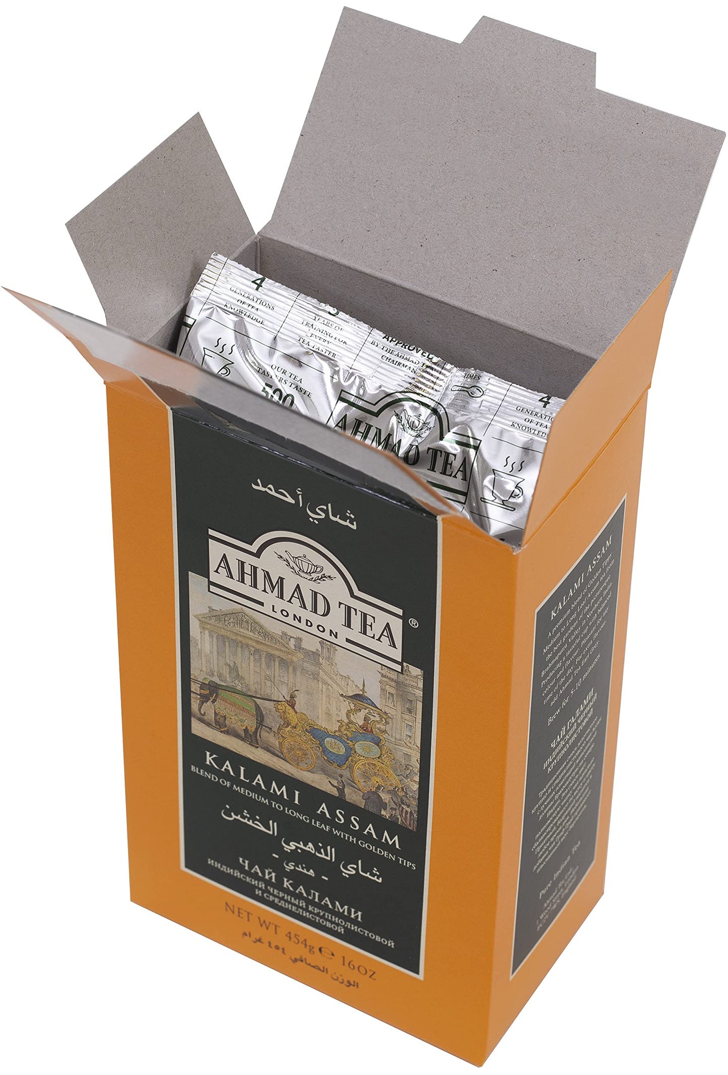 Ahmad Tea Black Tea, Kalami Assam Loose Leaf, 454G - Caffeinated & Sugar-Free
