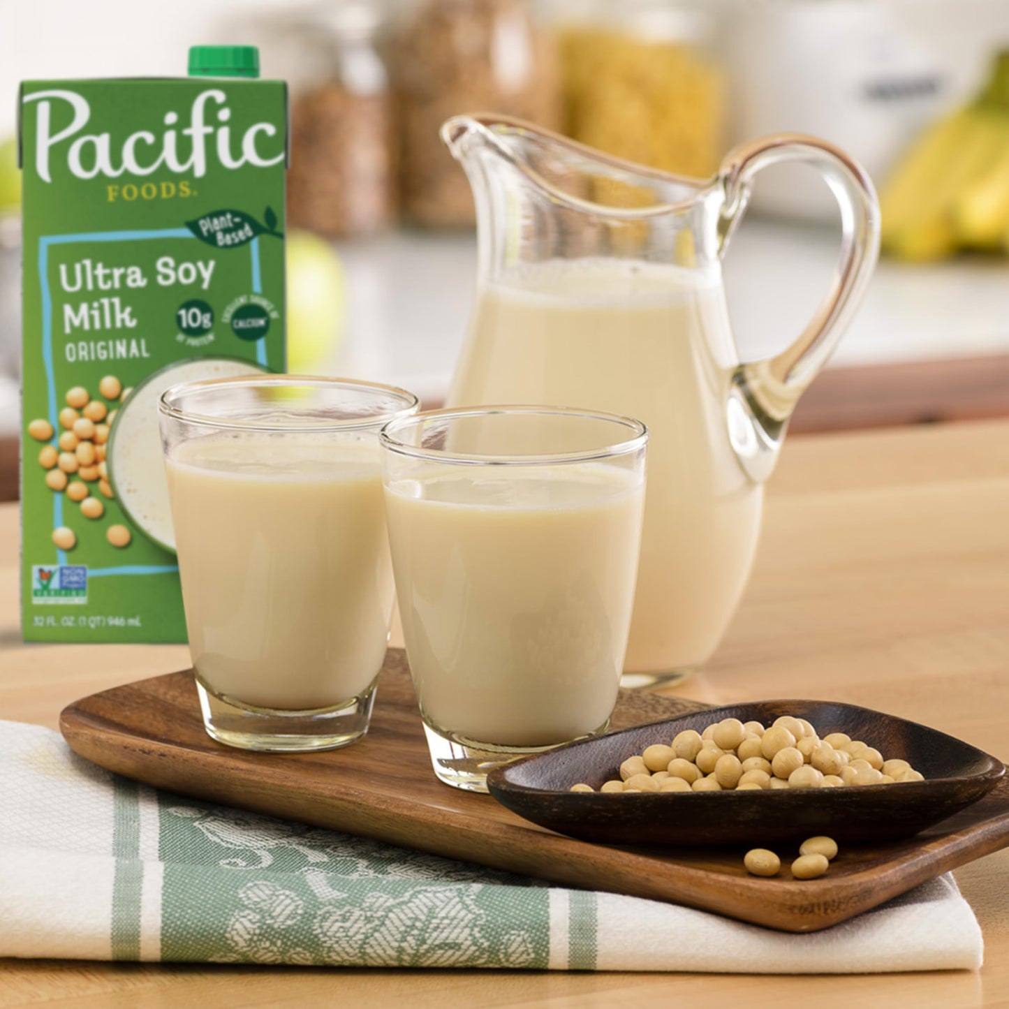 Pacific Foods Original Ultra Soy Milk, Plant Based Milk, 32 oz Carton (Pack of 5)