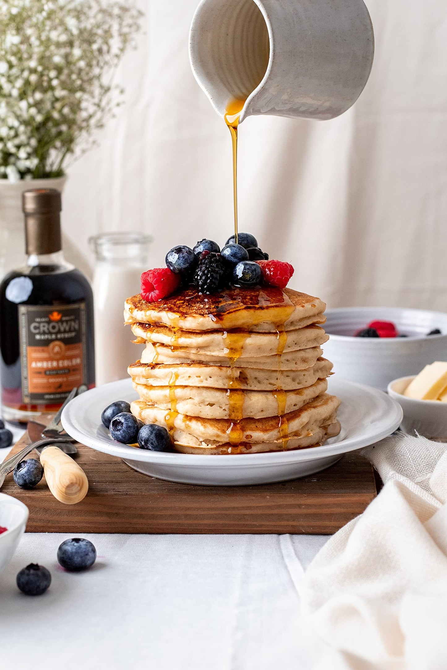 Crown Maple Organic Maple Syrup, Amber Color, 12.7 Fl Oz, Ideal for Marinades, Cocktails, Pancakes, and More