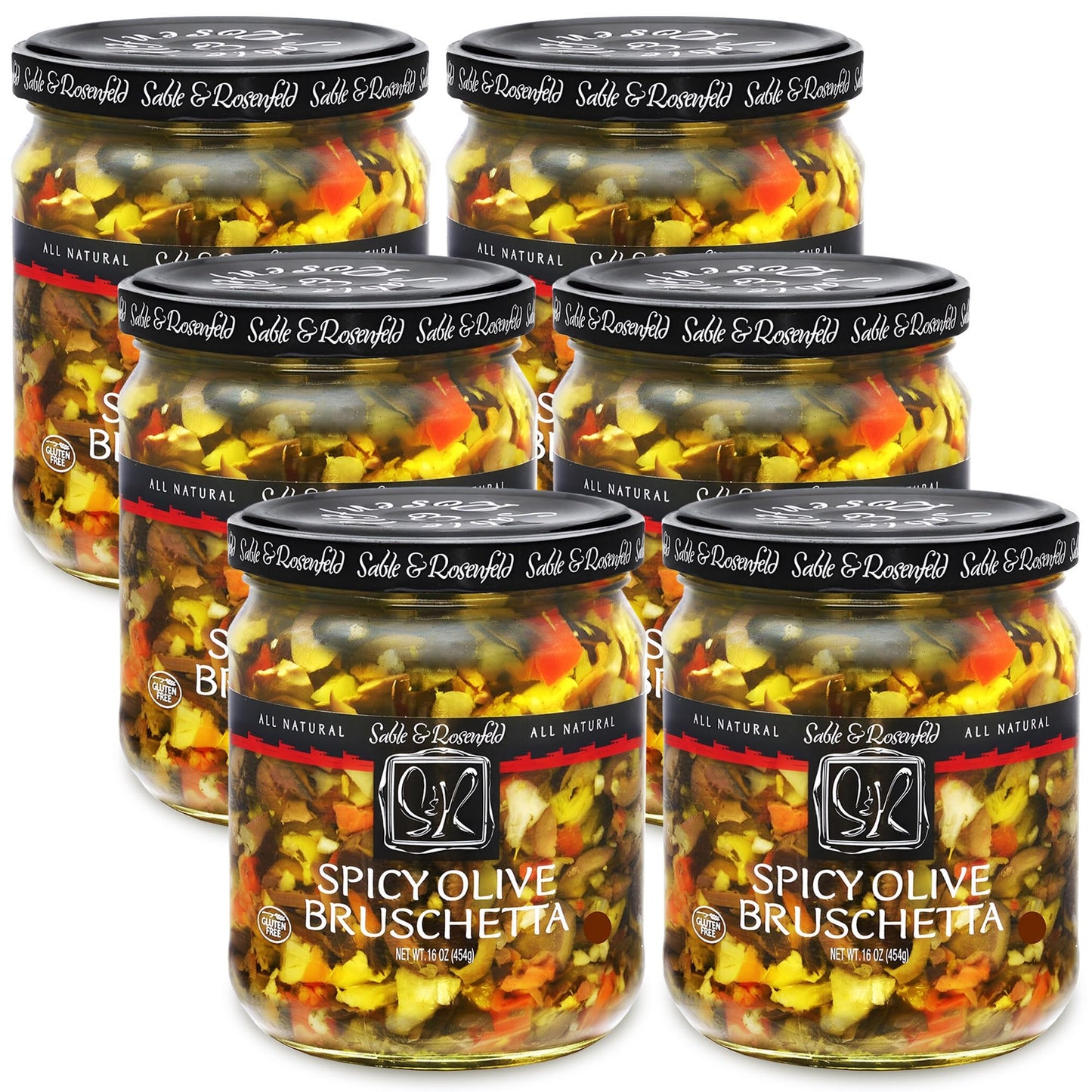 Sable & Rosenfeld Spicy Olive Bruschetta Sandwich Spread, Gluten-Free, 16 Ounce (Pack of 6)