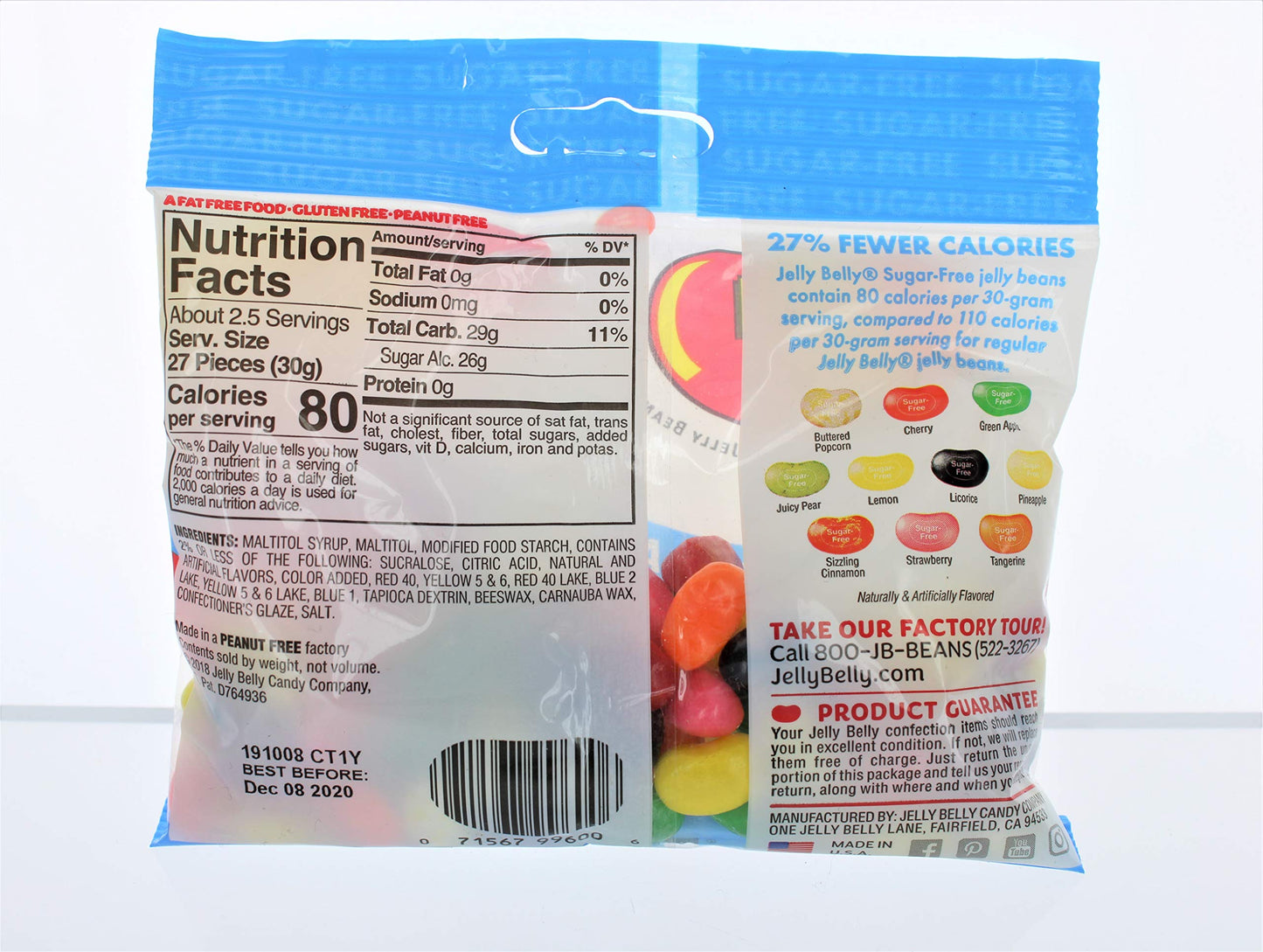 Jelly Belly Sugar Free Assorted Flavor Jelly Beans, 2.8 oz (3 Pack)