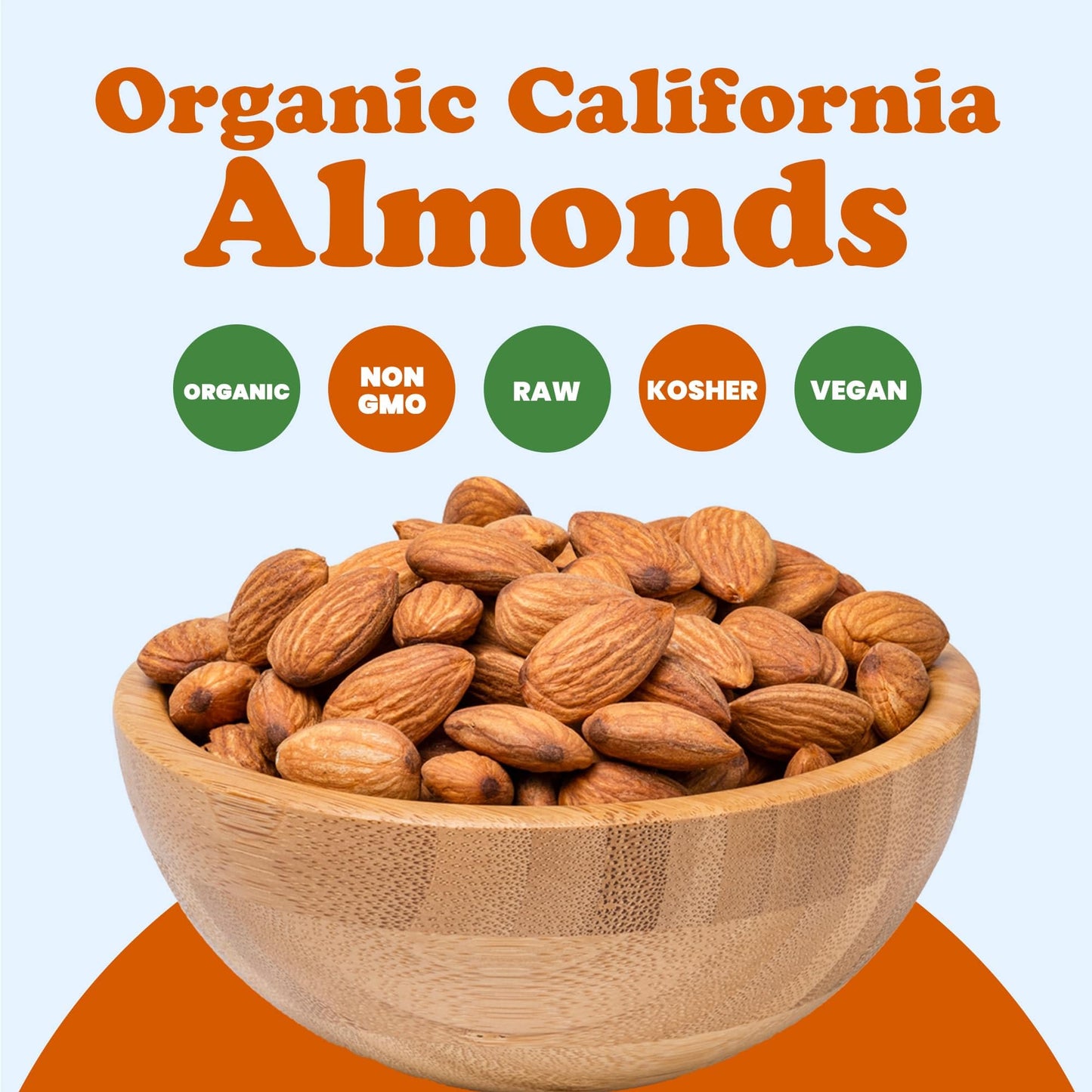 Food To Live Organic California Almonds, 8 Pounds - Non-Gmo, Whole, Unsalted, Unroasted, Keto, Vegan Nuts In Bulk. Rich In Vitam