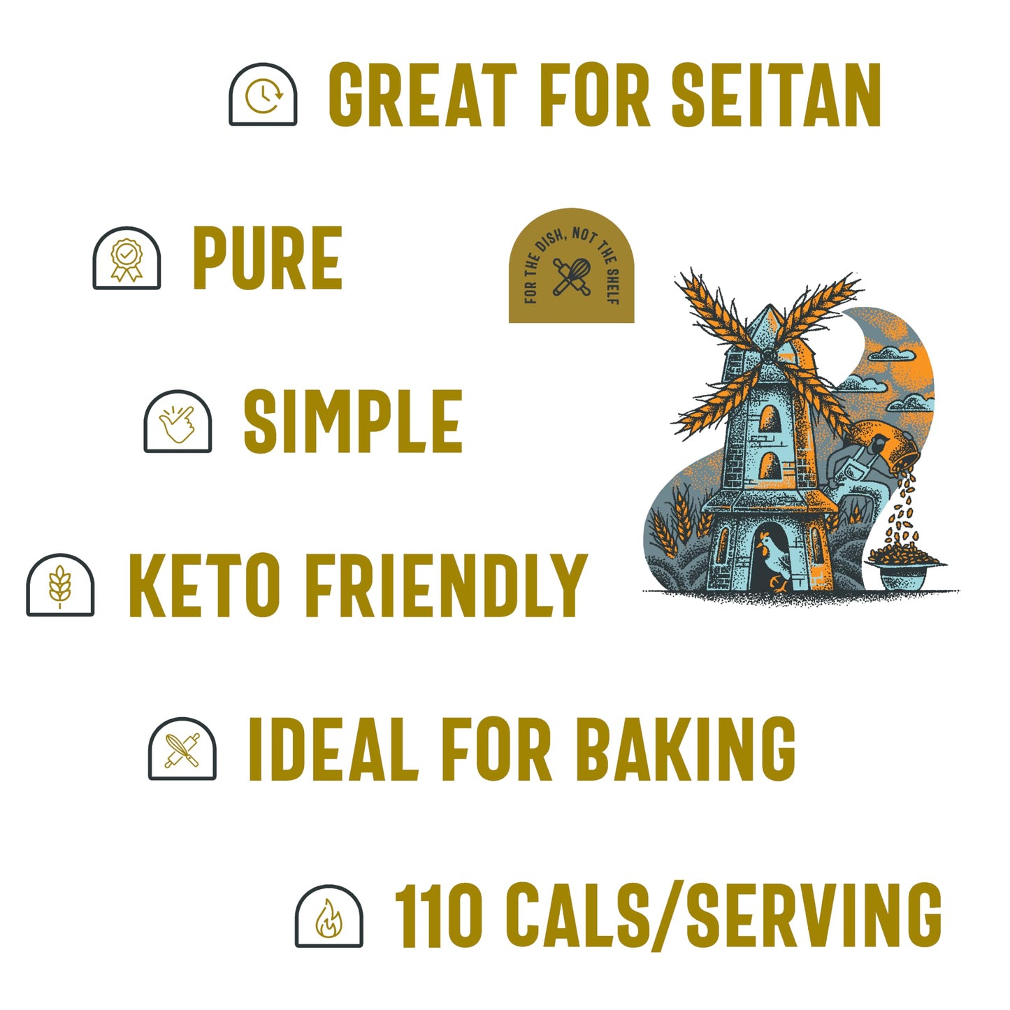One In A Mill Vital Wheat Gluten  Bulk Supply For Making Vegan Meat Seitan] & Baking Whole Grain & Rye Breads  All-Natural Prote