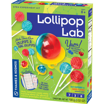 Thames & Kosmos Lollipop Lab | Stem Experiment & Activity Kit | Make Yummy Red Cherry And Blue Raspberry Lollipops & Ring Lollip