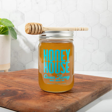 Honey House 100% Raw Clover | Pure & Unfiltered | Premium American-Sourced Natural Sweetener | 12Oz Glass Jar | Nutrient-Rich |