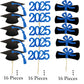 YuBoBo Graduation Cupcake Toppers Glitter Food Picks Diploma Grad Cap Favors Blue
