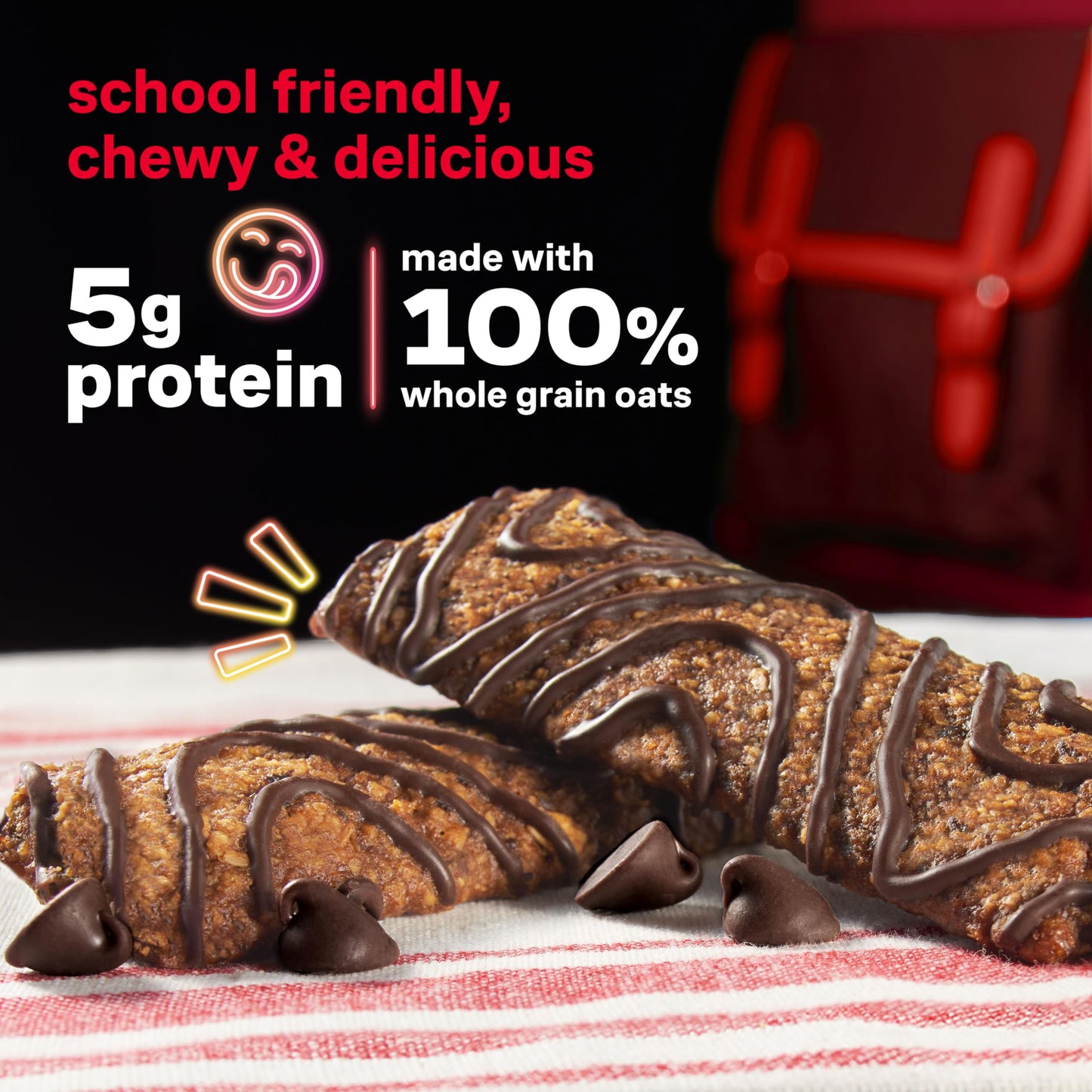 KIND Kids Chocolate Chip Snack Bars, Gluten Free, 5g Protein, 5 Count