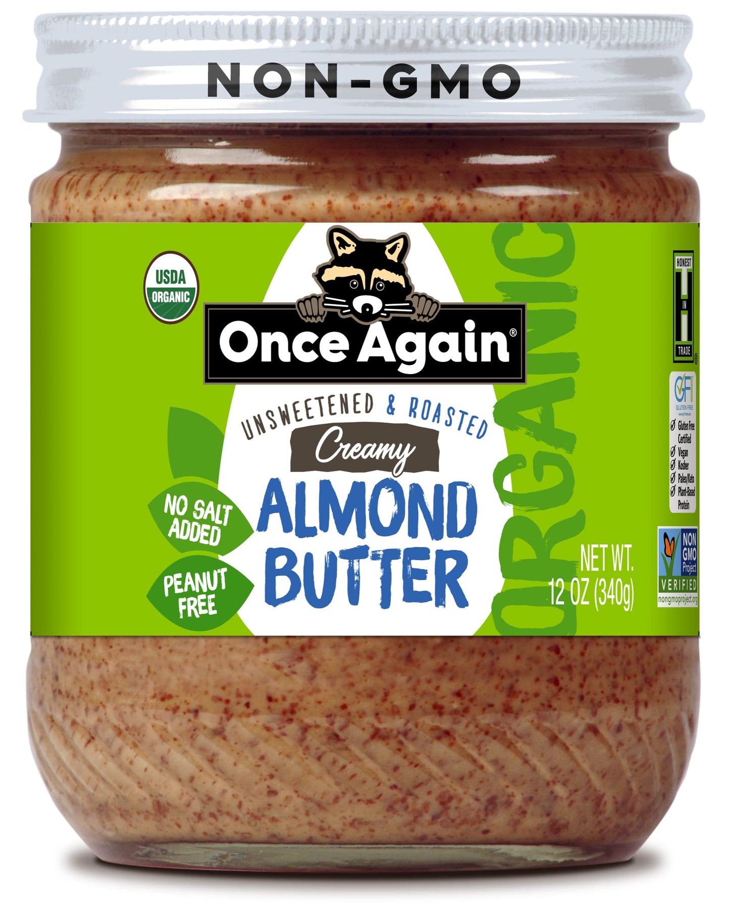 Once Again Organic Smooth Almond Butter  12 Oz