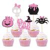 Ercadio 30 Pack Halloween Its A Girl Cupcake Toppers Glitter Pink Halloween Pumpkin Cupcake Toppers Spider Skull Cupcake Picks F