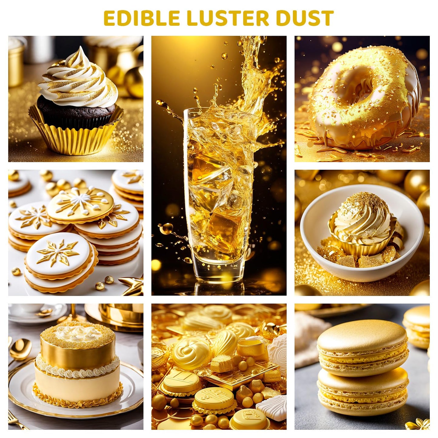 Luster Dust Edible - 15 Grams Food Grade Cake Dust Shimmer Powdered, Cherrysea Powder Luster Dust Food Coloring For Cocktails, C
