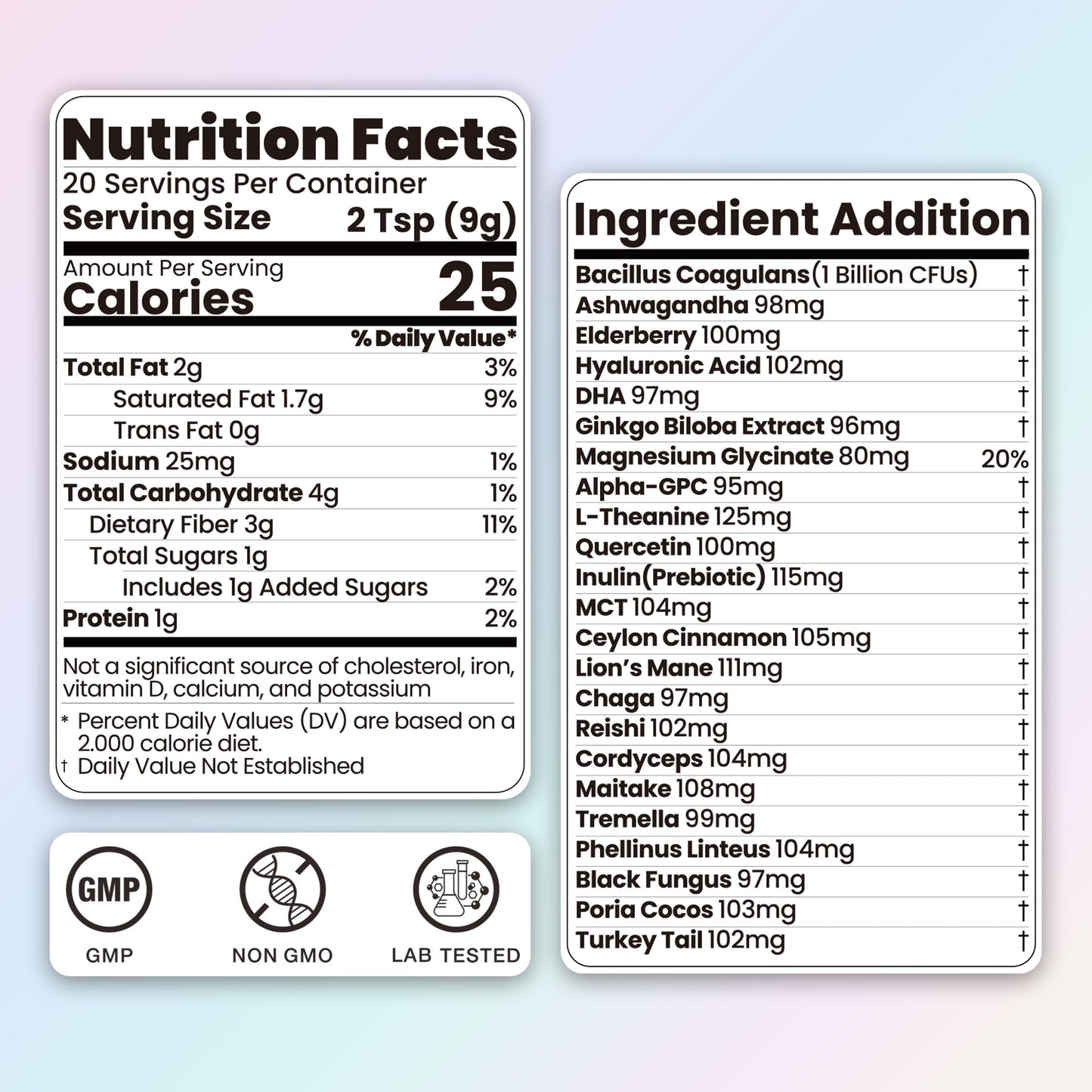 23 in 1 Superfood Coffee Creamer  Mushroom Coconut Creamer | Ashwagandha  Magnesium Glycinate  Hyaluronic Acid  MCT & 10 Mushrooms dietary product | Nootropic & Focus Support | Plant-Based  Keto - 6.35oz