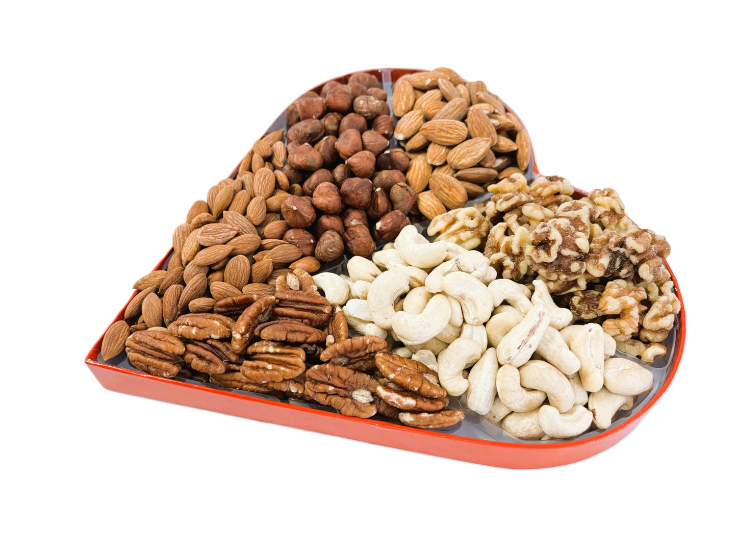 Anna And Sarah Premium Mixed Nuts Large Size Heart Shaped Gift Basket, Walnut-Almond-Cashew-Oregon Hazelnut-Apricot Seed-Pecan F