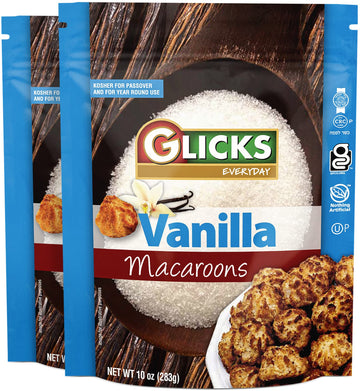 Glicks Gluten Free Vanilla Flavored Coconut Macaroons 10 oz (2-pack) Grain Free, Dairy Free, Soy Free, Kosher for Passover