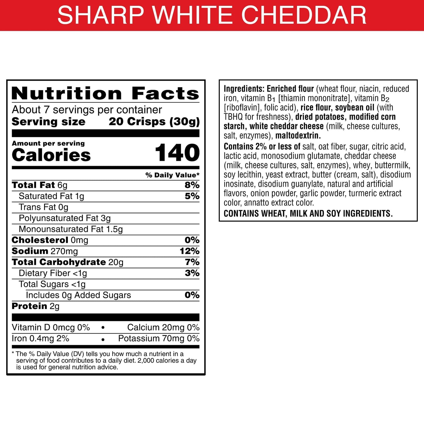 Cheez-It Snap d Cheese Cracker Chips, Thin Crisps, Extra Crunchy, Sharp White Cheddar (6 Bags)