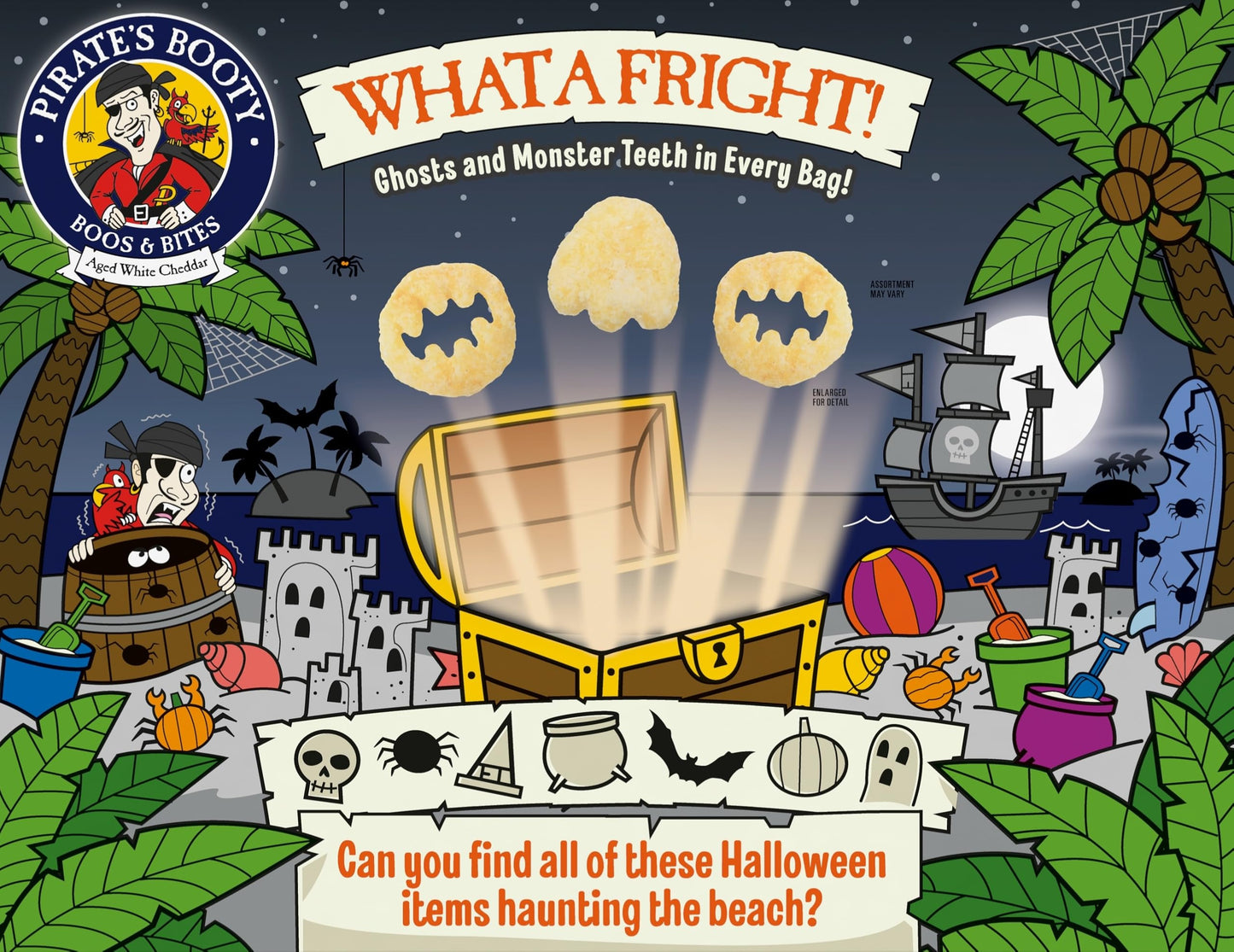 Pirates Booty Boos & Bites, Trick or Treat Snack Bags, Gluten-Free Snacks, 0.5oz, 16 Count