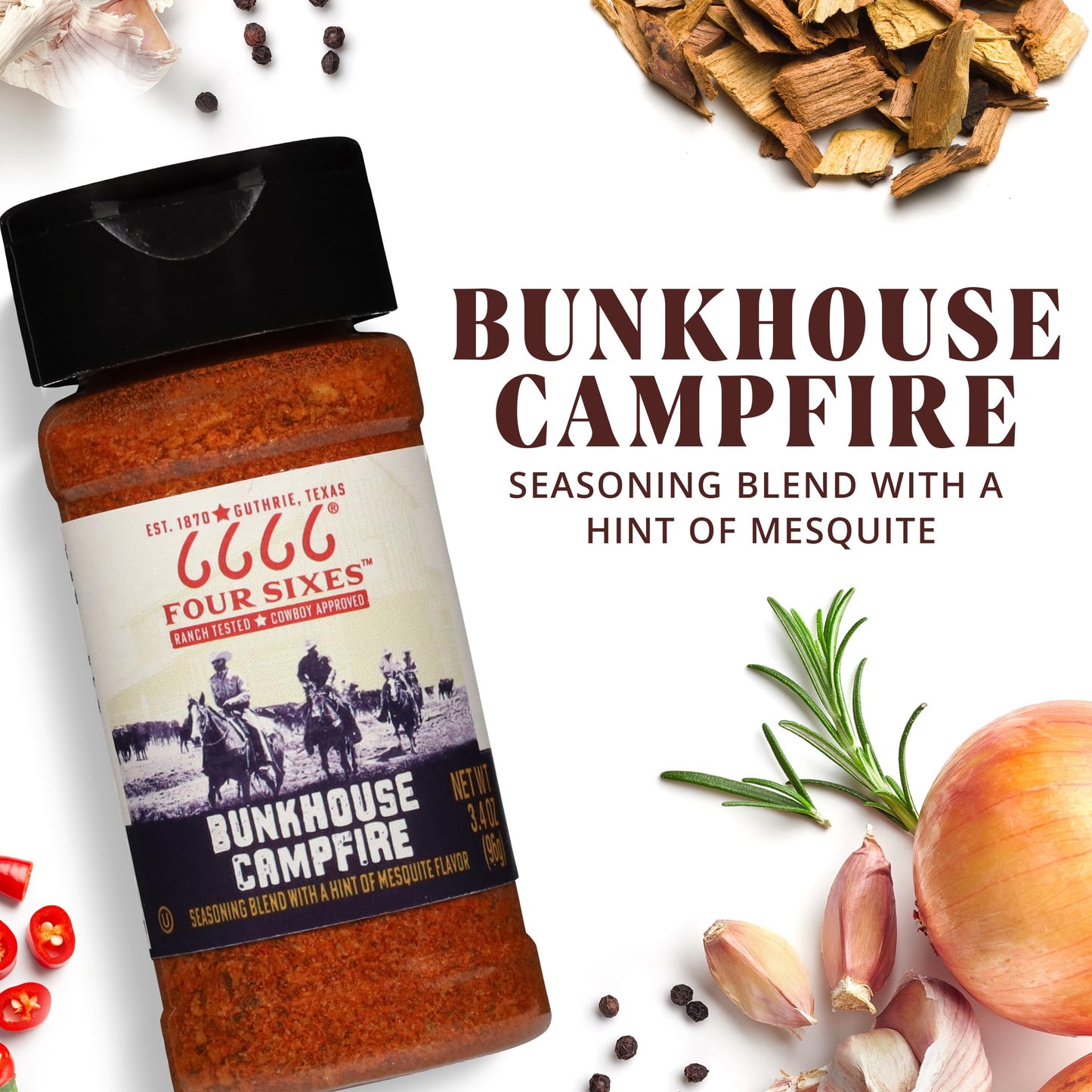 FOUR SIXES Campfire Seasoning, 3.4 Ounce, Model 1179890